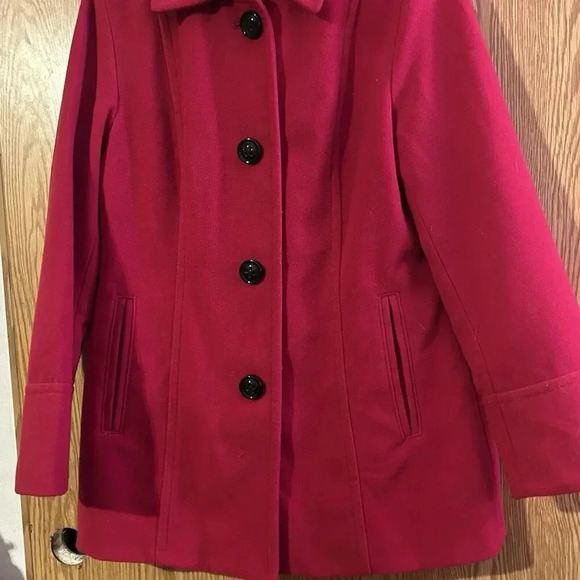 Liz Claiborne Pea Coat Large Red - Picture 2 of 9